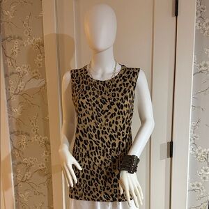 Nine West Leopard Print Sleeveless Blouse